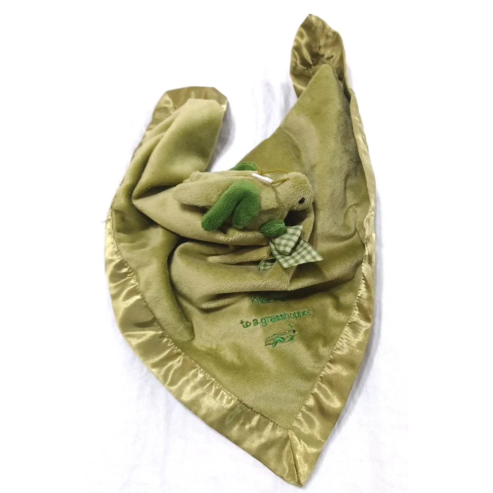 Bearington Green Grasshopper Knee High Lovey Plush Blanket 19